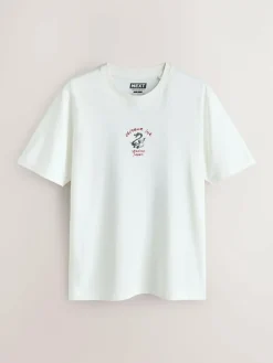 Hot Next Navy/Ecru White/Teal Regular Fit Graphic Print T-Shirts 3 Pack