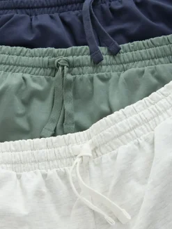 Clearance Next Loopback Soft Touch Shorts 3 Pack Navy/Green/Ice Grey