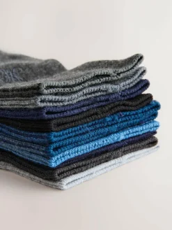 Next Navy/Grey Marl Embroidered Lasting Fresh Socks 10 Pack^ Nightwear|Socks