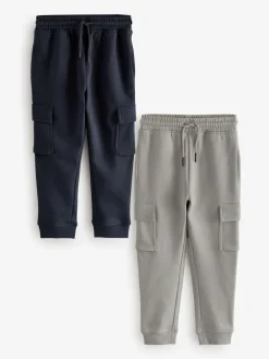 Next Slim Fit Cargo Joggers 2 Pack (3-16yrs)^BOY Sweat Pants|Joggers