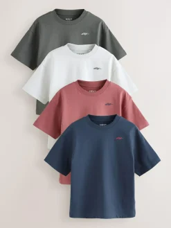 Next Short Sleeve Logo Chest Graphic T-Shirts 4 Pack (3-16yrs)^BOY Tops|T-Shirts