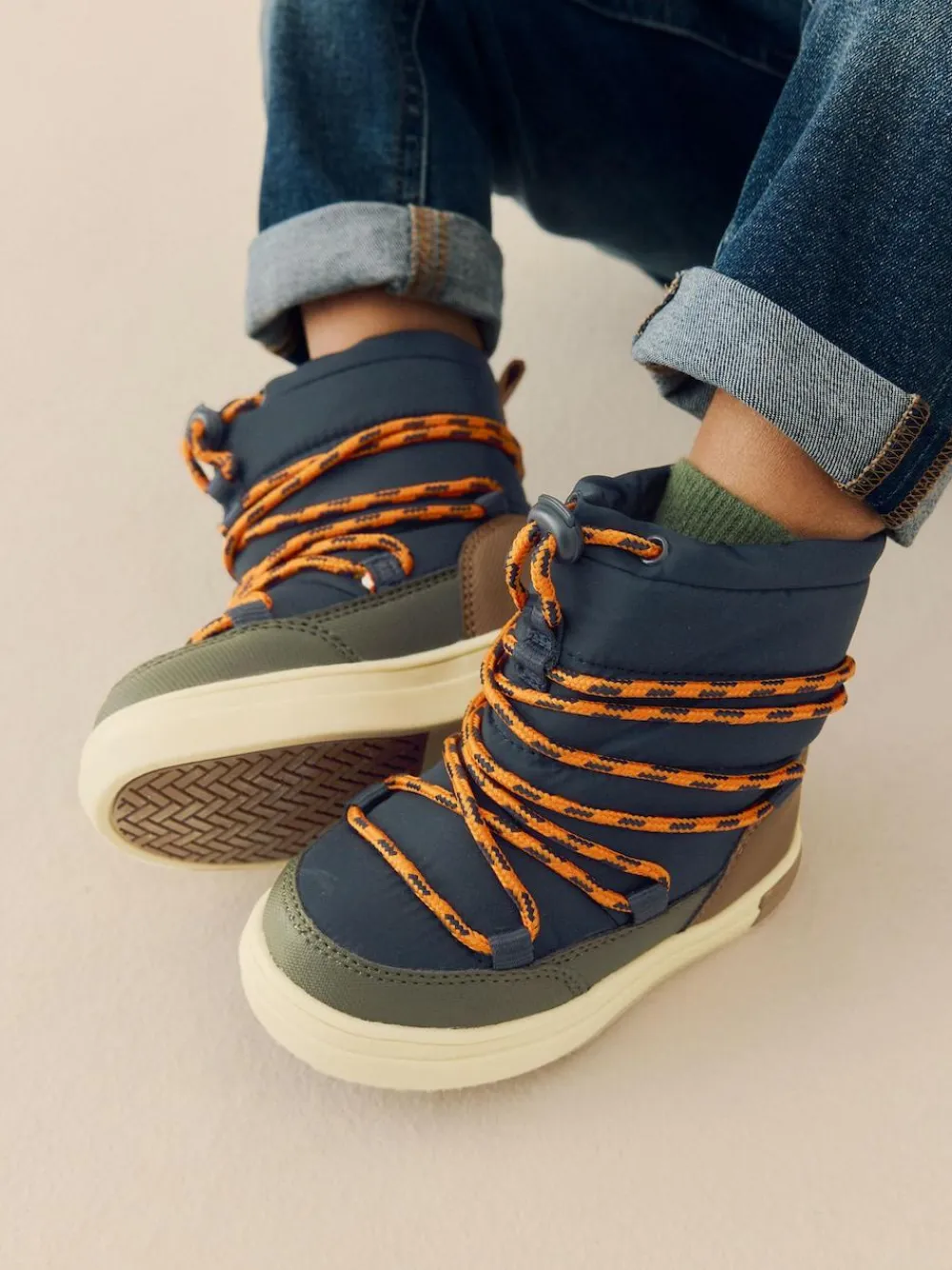 Next Navy/Khaki Thermal Thinsulate™ Lined Quilted Water Resistant Boots^BOY Baby Boots|Boots