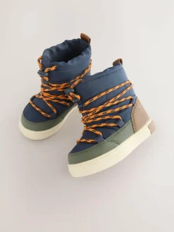 Next Navy/Khaki Thermal Thinsulate™ Lined Quilted Water Resistant Boots^BOY Baby Boots|Boots