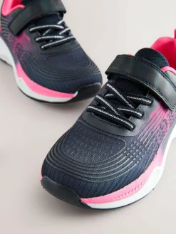 Discount Next Elastic Lace-Up Trainers Navy/Pink