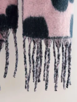 Next Navy/Pink Heart Print Heavyweight Blanket Scarf