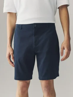 Clearance Next Loose Fit Stretch Chino Shorts 2 Pack Navy/Stone