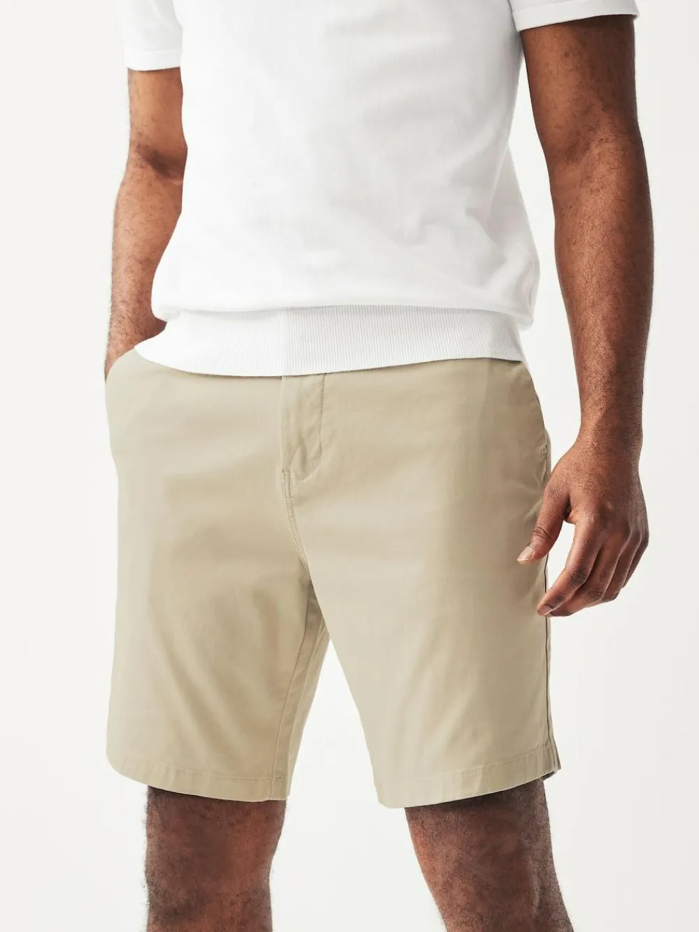 Outlet Next Slim Fit Stretch Chino Shorts 2 Pack Navy/Stone
