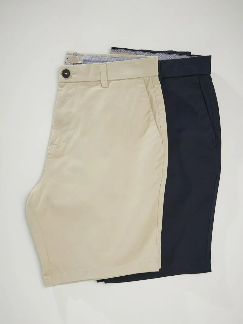 Outlet Next Slim Fit Stretch Chino Shorts 2 Pack Navy/Stone