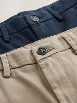 Clearance Next Stretch Skinny Chino Trousers 2 Pack (3-17yrs) Navy/Stone