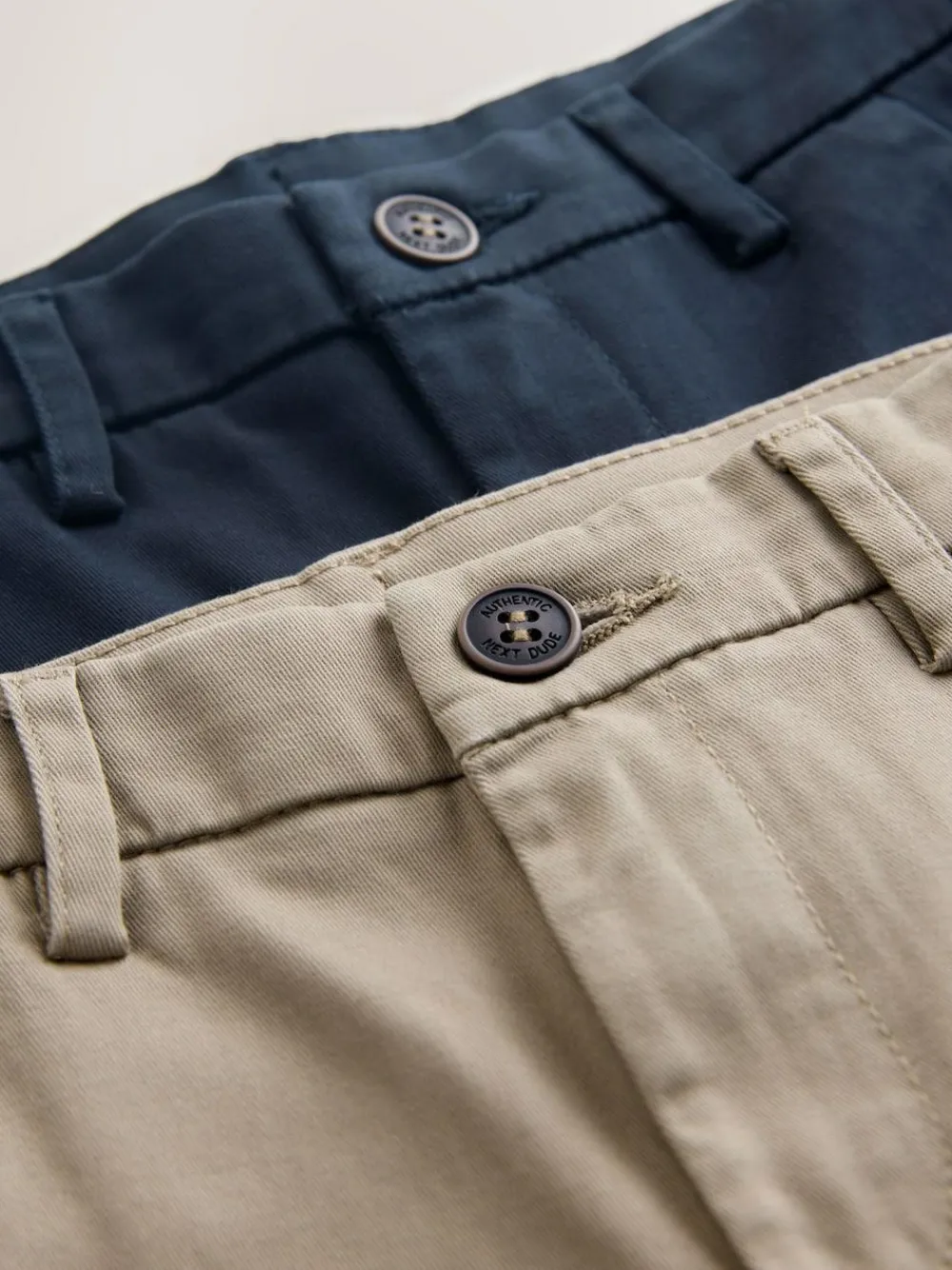 Clearance Next Stretch Skinny Chino Trousers 2 Pack (3-17yrs) Navy/Stone