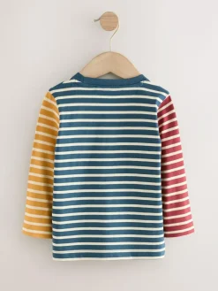 Next 100% Cotton Long Sleeve Stripe T-Shirt (3mths-7yrs)^BOY Tops|T-Shirts