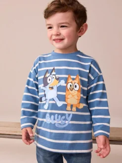 Best Next Bluey Long Sleeve T-Shirt (6mths-8yrs) Navy/White Stripe