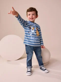 Best Next Bluey Long Sleeve T-Shirt (6mths-8yrs) Navy/White Stripe