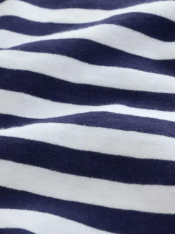 New Next Daisy Pocket T-Shirt (1.5-16yrs) Navy/White Stripe