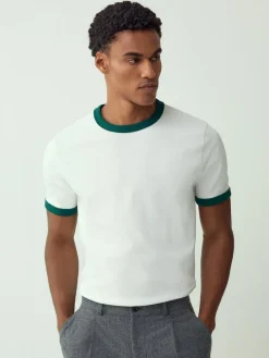 Next Navy/White/Neutral Stone 3 Pack Slim Fit Ringer T-Shirt^ Tops & T-Shirts