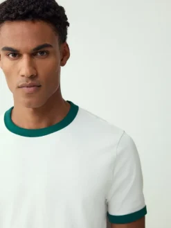 Next Navy/White/Neutral Stone 3 Pack Slim Fit Ringer T-Shirt^ Tops & T-Shirts