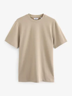 Next Navy/White/Stone Regular Fit Heavyweight T-Shirts 3 Pack^ Nightwear|Tops & T-Shirts