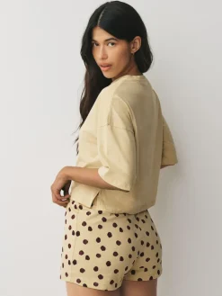 Next Short Set Pyjamas 2 Pack Navy/Yellow Spot