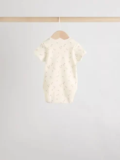 Sale Next Neutral 100% Cotton Short Sleeve Baby Bodysuits 5 Pack