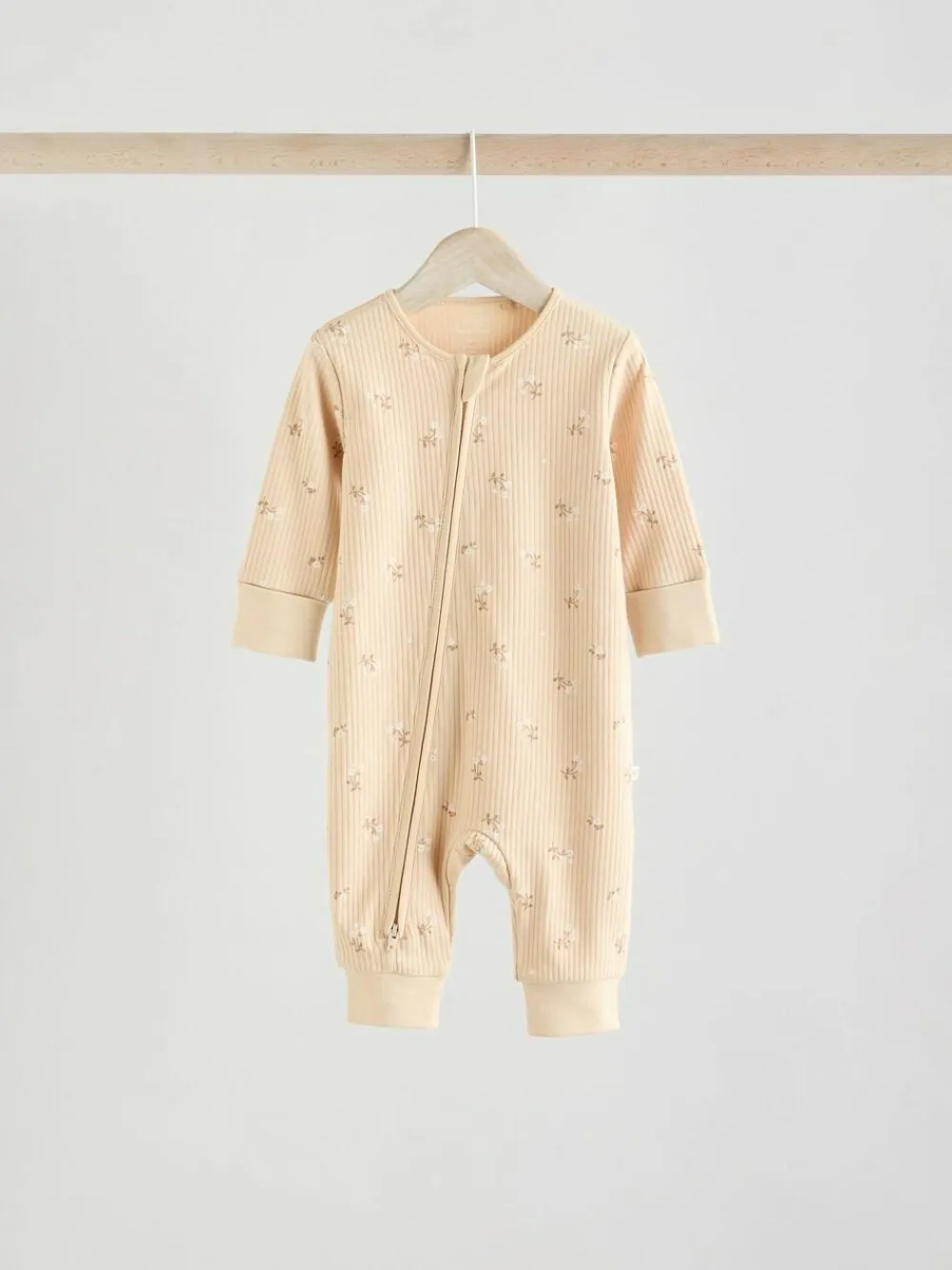 Next Neutral 5 Pack Two Way Zip Baby Sleepsuits (0mths-3yrs)^ Nightwear