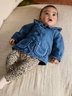 Next Neutral Animal Baby Denim Jacket, Top and Leggings Set 3 Piece (0mths-2yrs)^ Sets & Co-Ords|Sets & Co-Ords