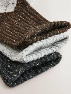 Outlet Next Neutral Argyle Thermal Wool Blend Ankle Socks 3 Pack With Silk