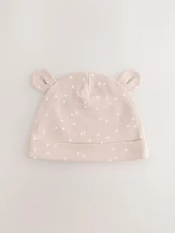 Hot Next Neutral Baby 100% Cotton Beanie Hats 3 Pack (0-12mths)