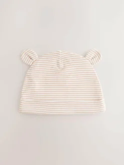 Hot Next Neutral Baby 100% Cotton Beanie Hats 3 Pack (0-12mths)
