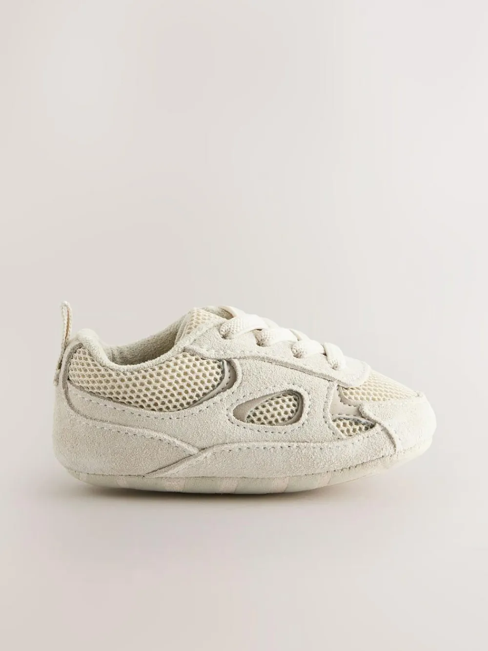 New Next Baby Elastic Lace Slip-Ons Trainers (0-2mths) Neutral