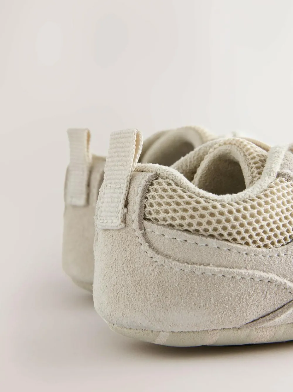 New Next Baby Elastic Lace Slip-Ons Trainers (0-2mths) Neutral
