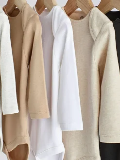 Next Neutral Baby Essential Long Sleeve Bodysuits 5 Pack^BOY Baby Girls|Unisex
