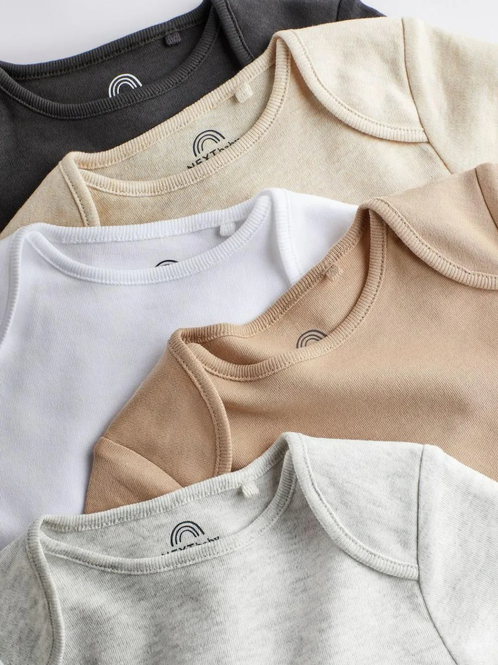 Next Neutral Baby Essential Long Sleeve Bodysuits 5 Pack^BOY Baby Girls|Unisex