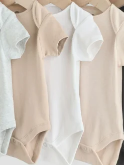 Best Next Neutral Baby Essential Short Sleeve Bodysuits 5 Pack