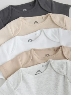 Best Next Neutral Baby Essential Short Sleeve Bodysuits 5 Pack