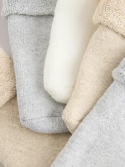 Next Neutral Baby Roll Top Towelling Socks 5 Pack (0mths-2yrs)^BOY Unisex|Socks