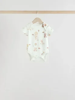 Sale Next Neutral Baby Short Sleeve Bodysuits 5 Pack