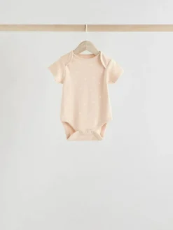 Sale Next Neutral Baby Short Sleeve Bodysuits 5 Pack