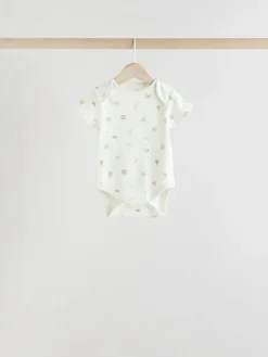 Sale Next Neutral Baby Short Sleeve Bodysuits 5 Pack