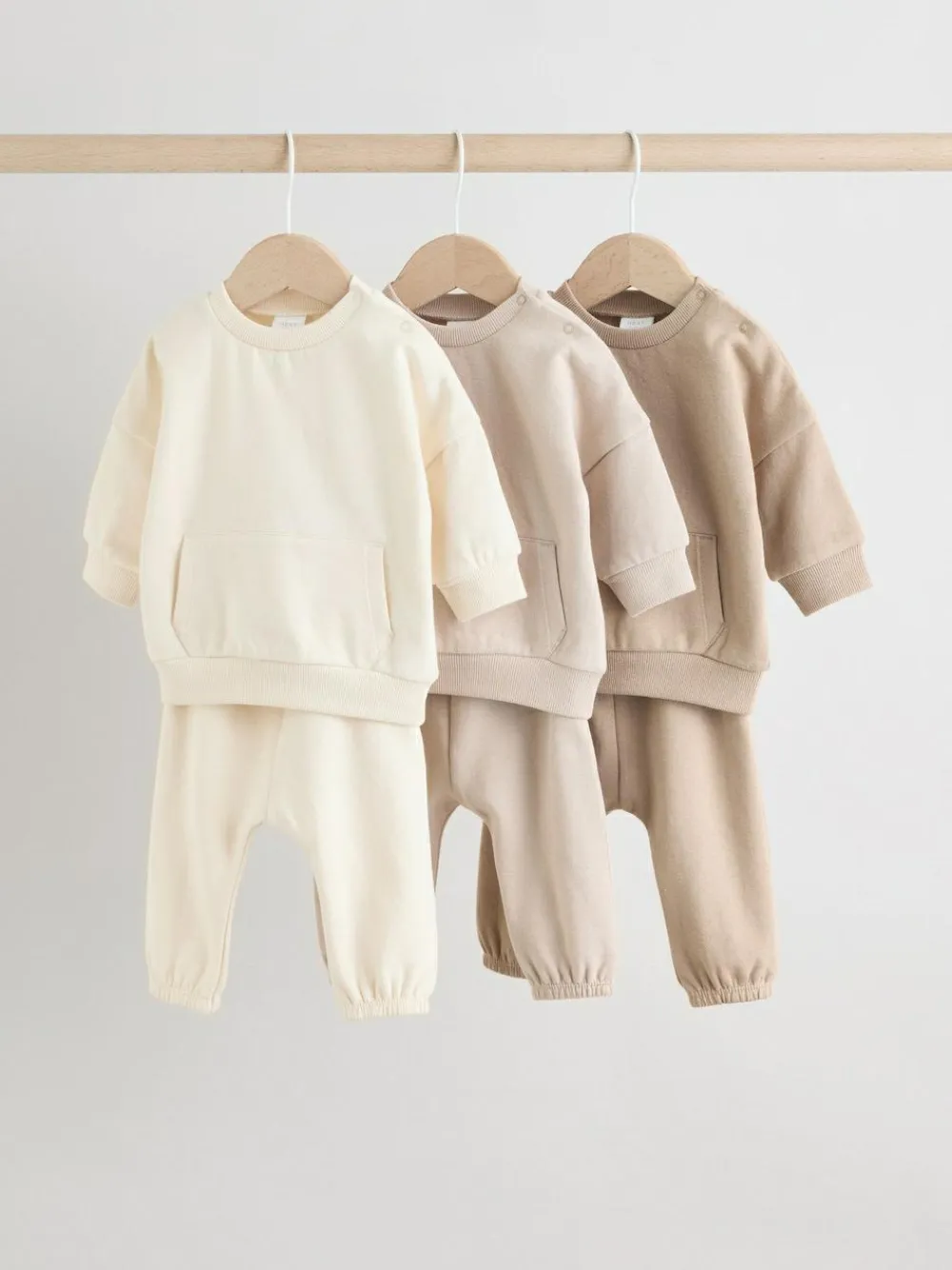 Outlet Next Neutral Baby Sweatshirt and Joggers Set 6 Piece (0mths-3yrs)