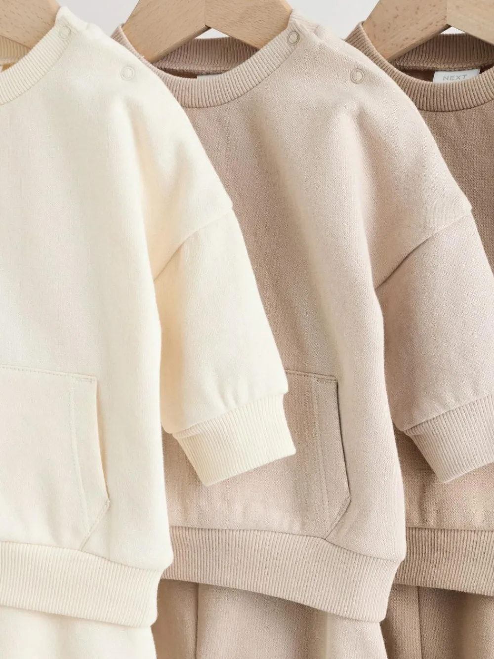 Outlet Next Neutral Baby Sweatshirt and Joggers Set 6 Piece (0mths-3yrs)