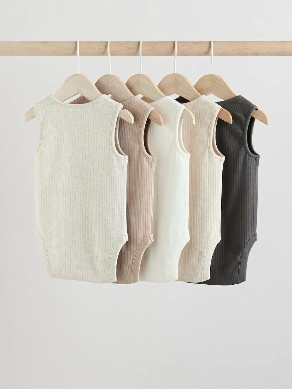 Next Neutral Baby Vest Bodysuits 5 Pack^BOY Unisex|Bodysuits & Vests