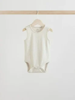 Next Neutral Baby Vest Bodysuits 5 Pack^BOY Unisex|Bodysuits & Vests