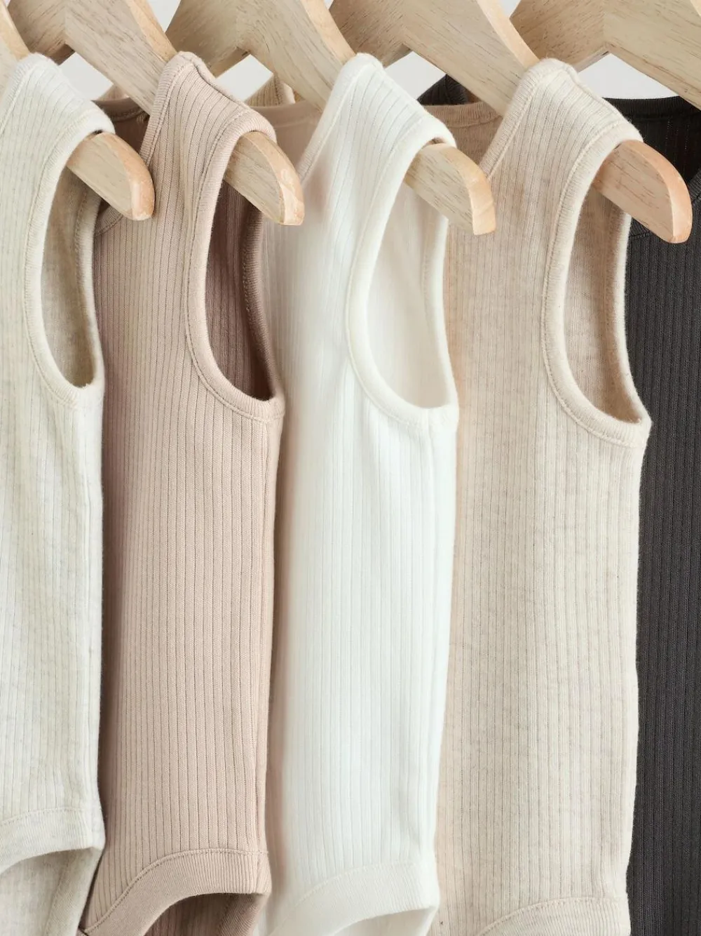 Next Neutral Baby Vest Bodysuits 5 Pack^BOY Unisex|Bodysuits & Vests