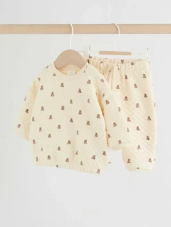 Best Next Neutral Bear Baby Quilted Sweat and Joggers Set (0mths-2yrs)