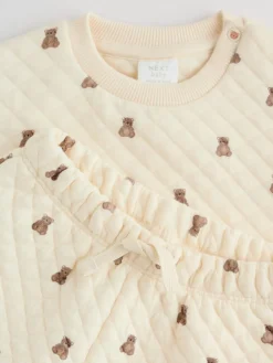 Best Next Neutral Bear Baby Quilted Sweat and Joggers Set (0mths-2yrs)