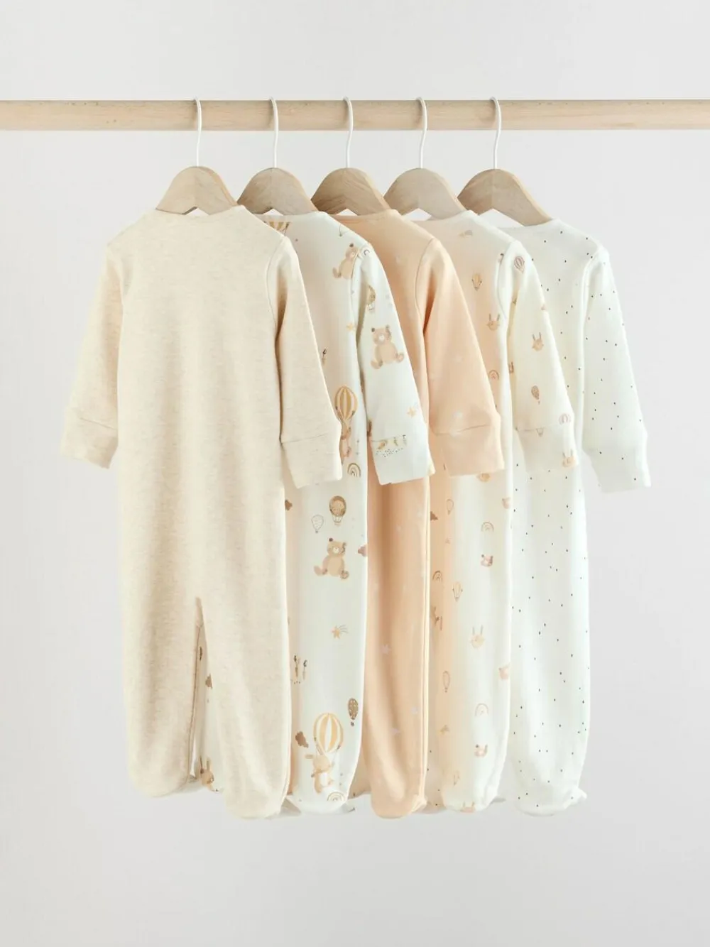 Next Neutral Bear Character Sleepsuits 5 Pack (0mths-2yrs)^BOY Nightwear|Nightwear