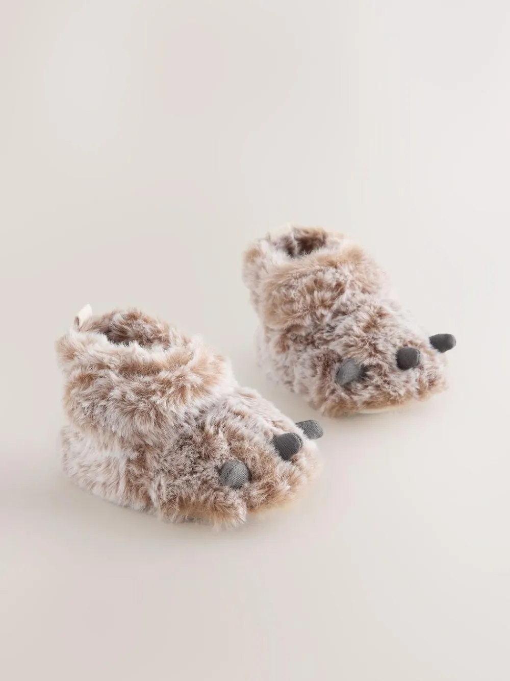 Best Next Baby Touch Fastening Slipper Boots (0-2mths) Neutral Bear Claw