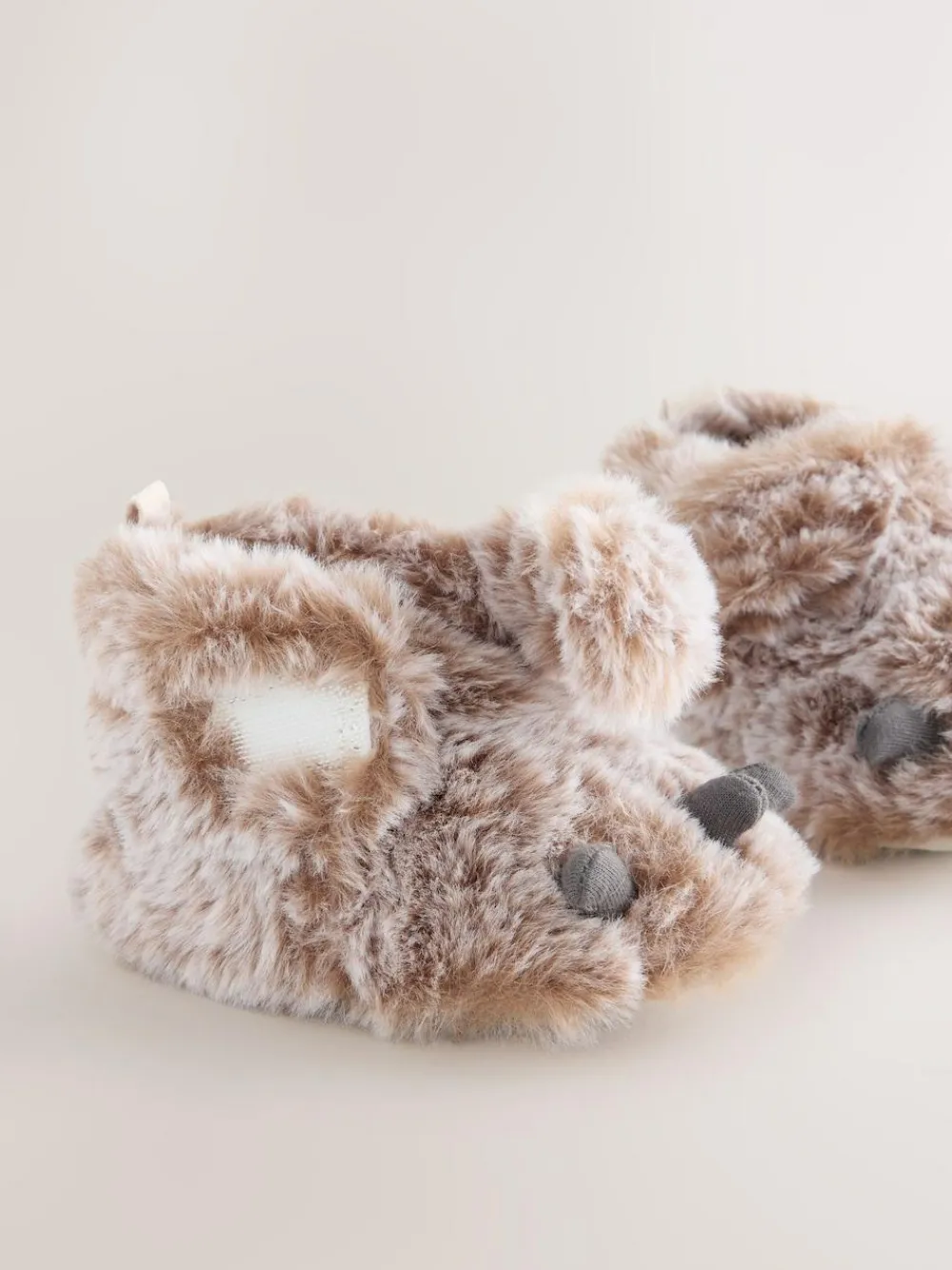 Best Next Baby Touch Fastening Slipper Boots (0-2mths) Neutral Bear Claw