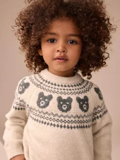 Next Fairisle Pattern Knitted Crew Neck Jumper (3mths-7yrs)^ Cosy Club