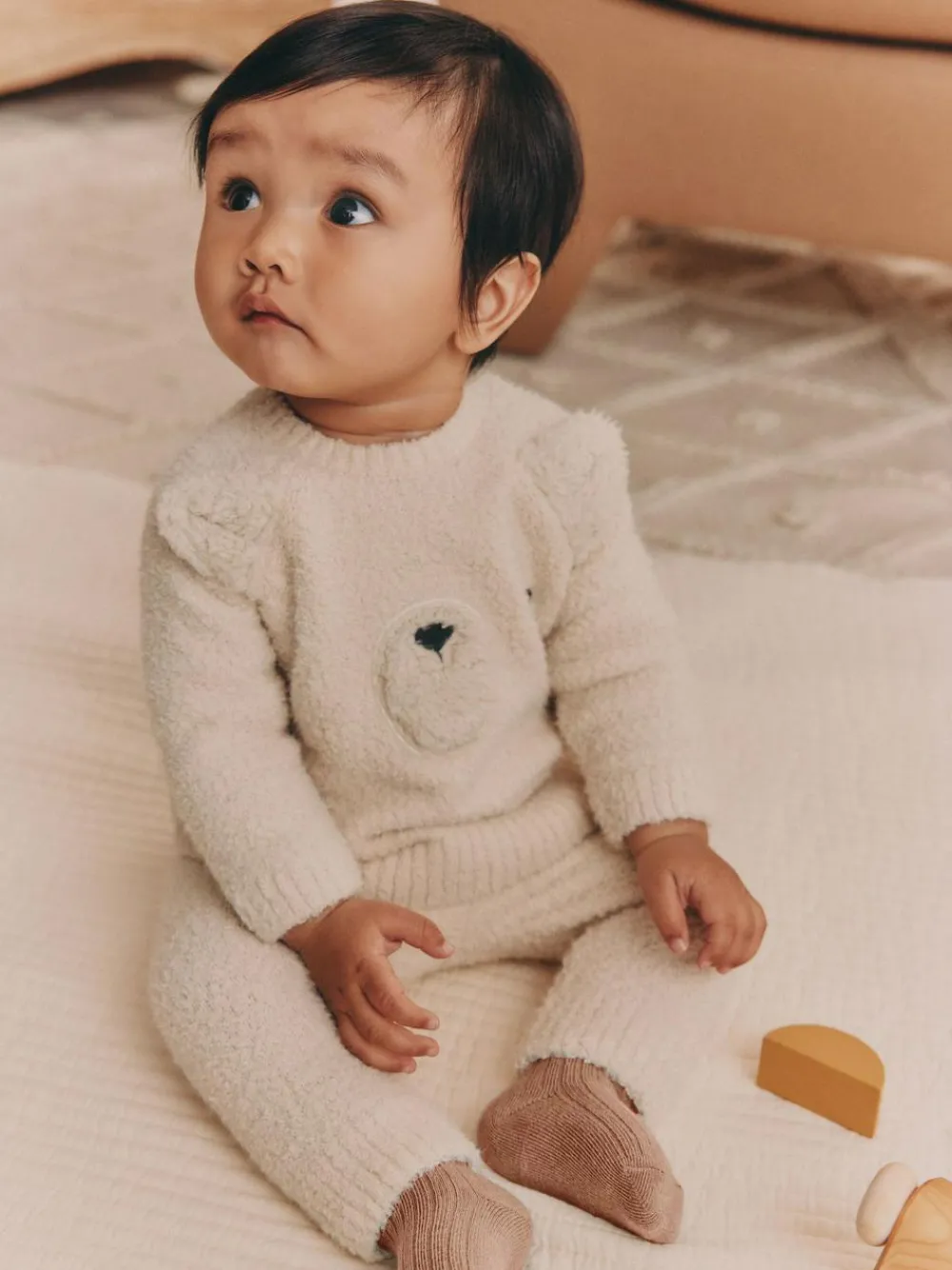 Sale Next Neutral Bear Knitted Top and Leggings Set (0mths-2yrs)